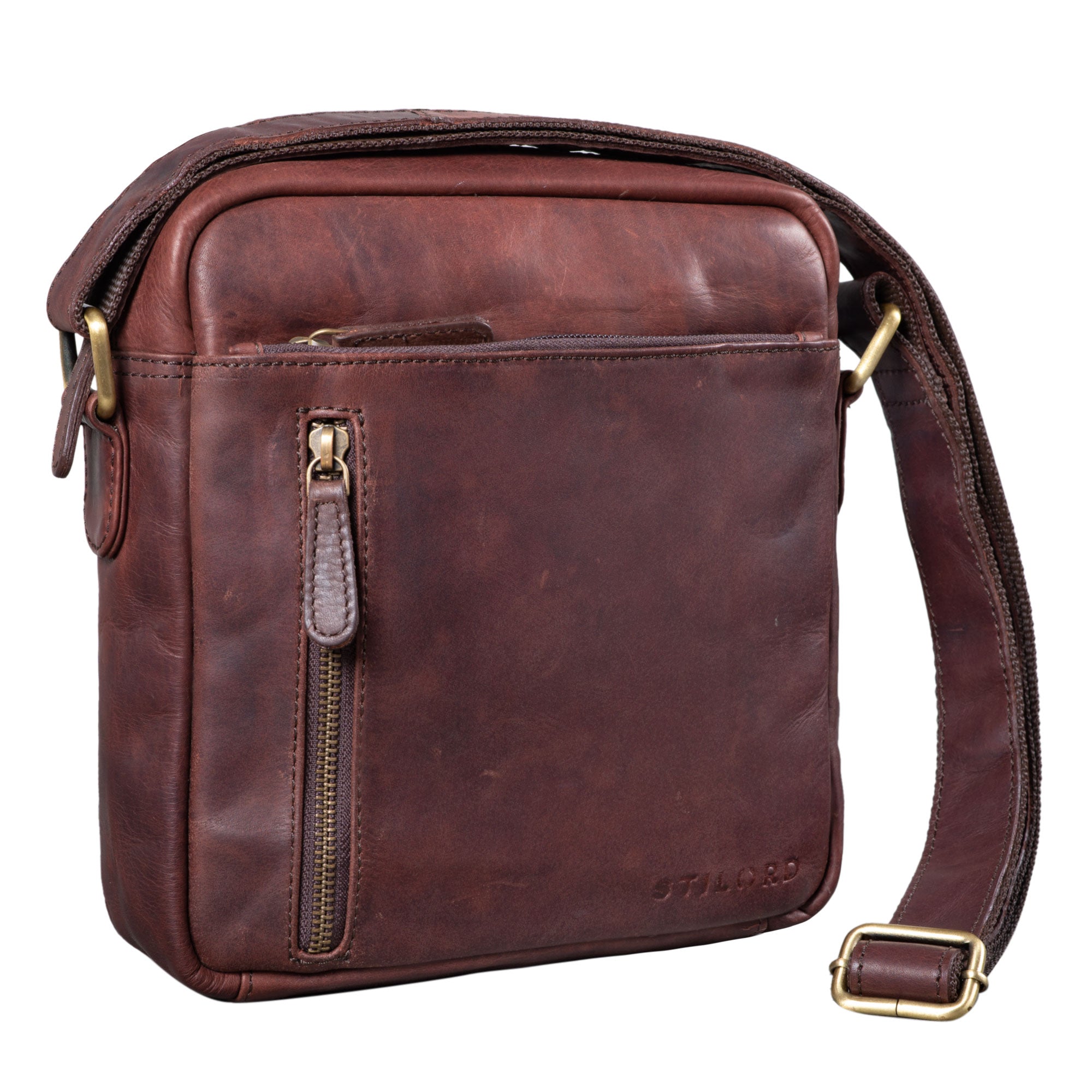 Vintage Umhängetasche Echtleder klein