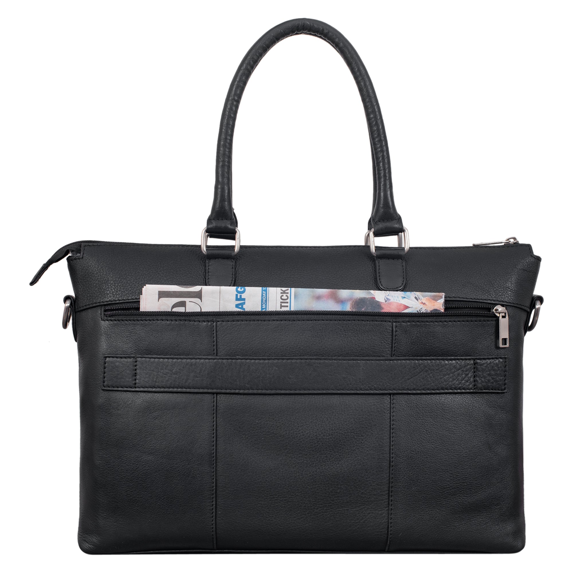 Leder Handtasche gross schwarz