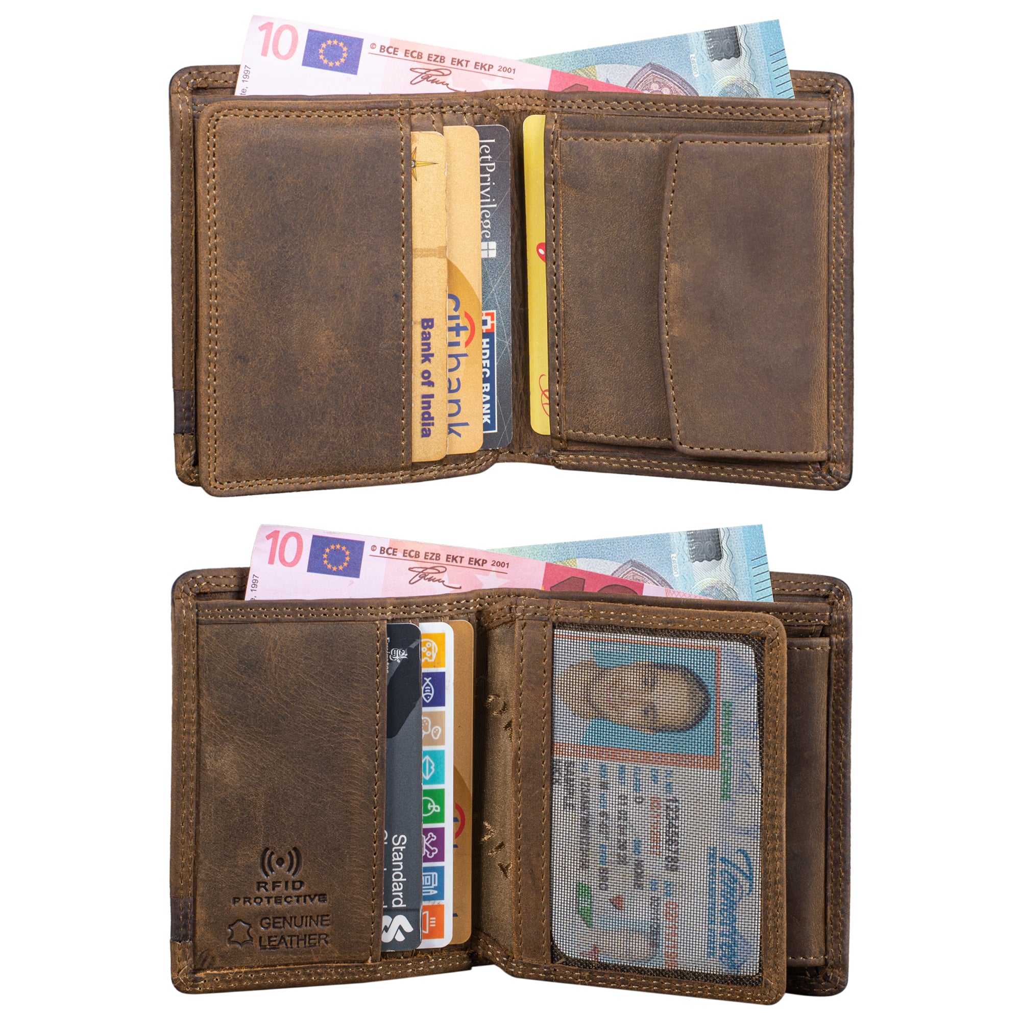 Leder Brieftasche Vintage braun
