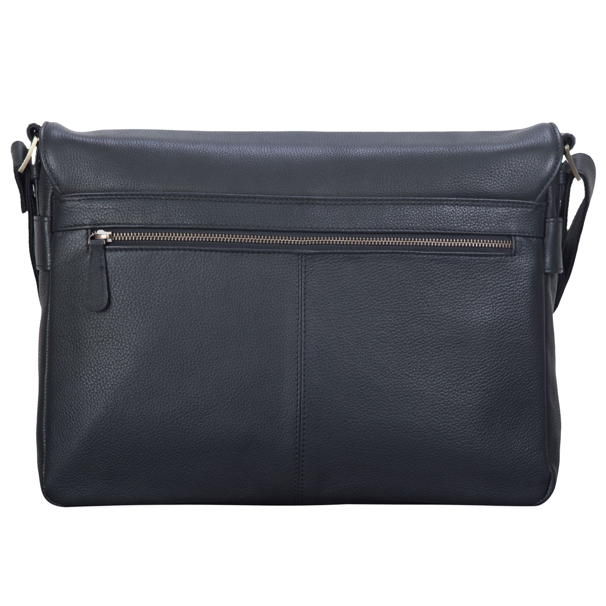 Schwarze Leder Kuriertasche