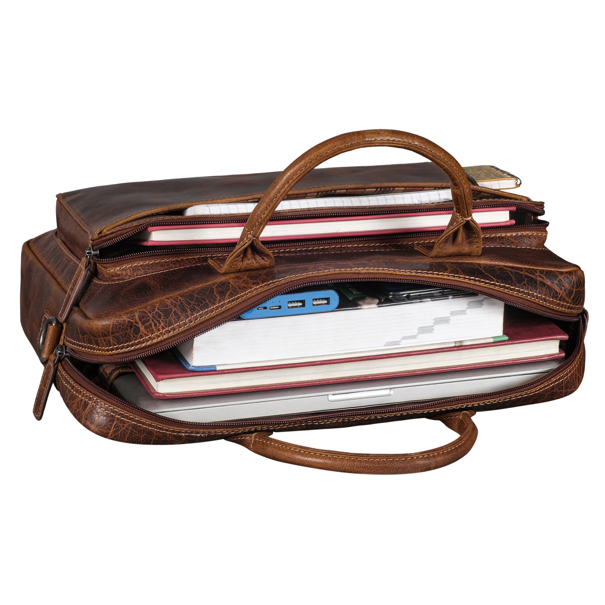 braune Laptoptasche Leder Herren