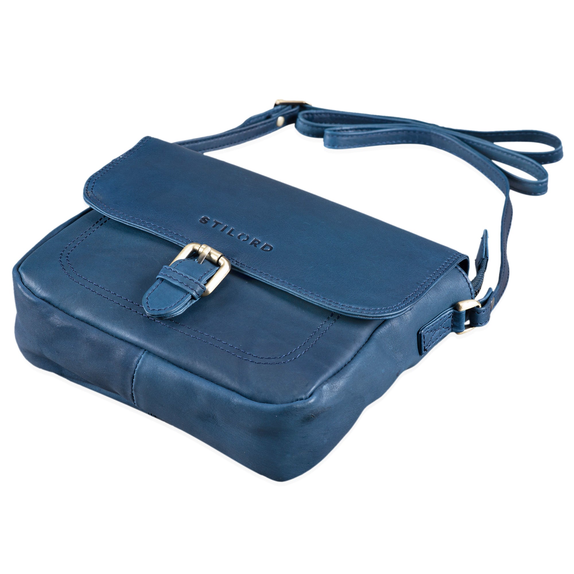Blaue Leder Handtasche