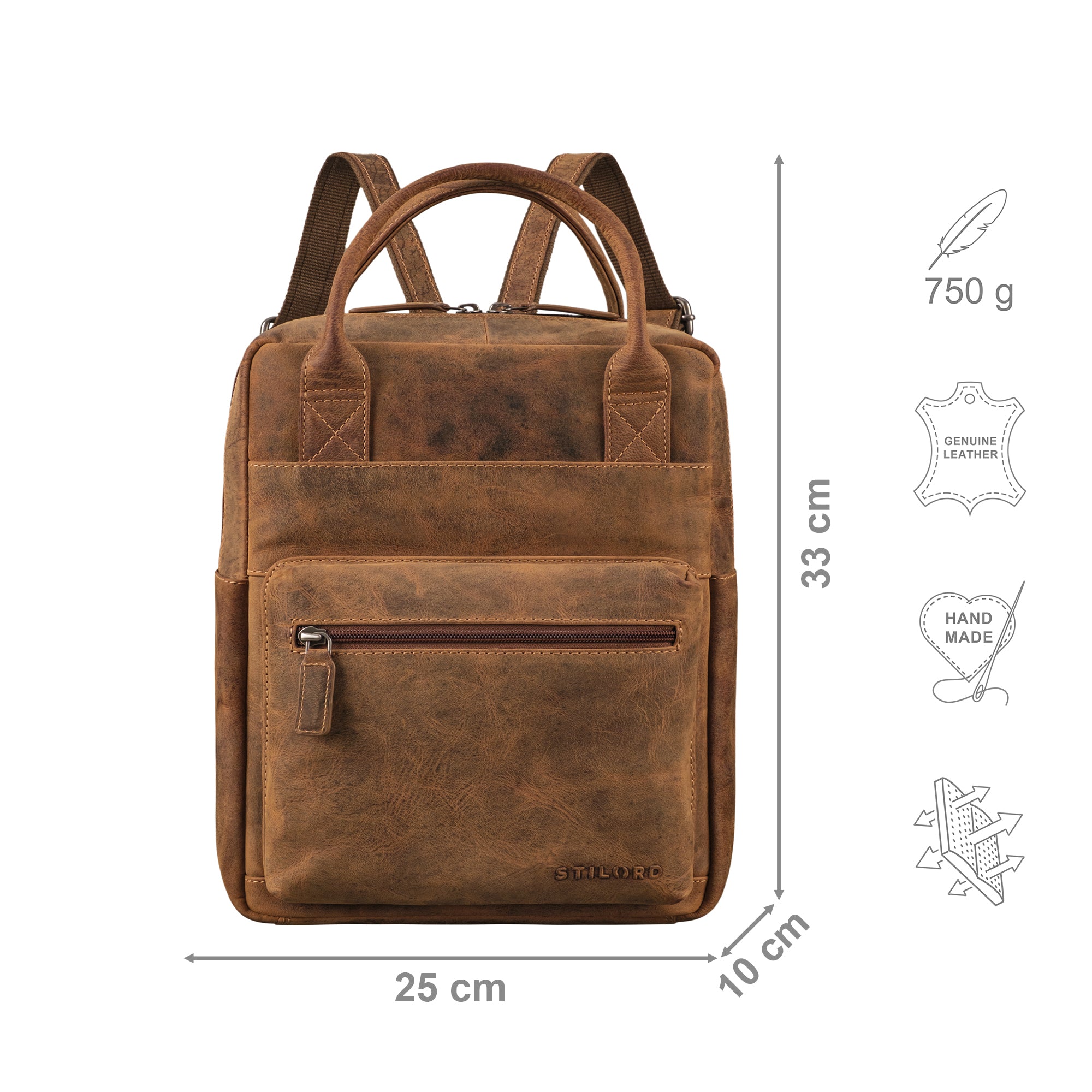 damen rucksack echt leder braun
