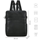 2 in 1 Schultertasche Damen Leder schwarz