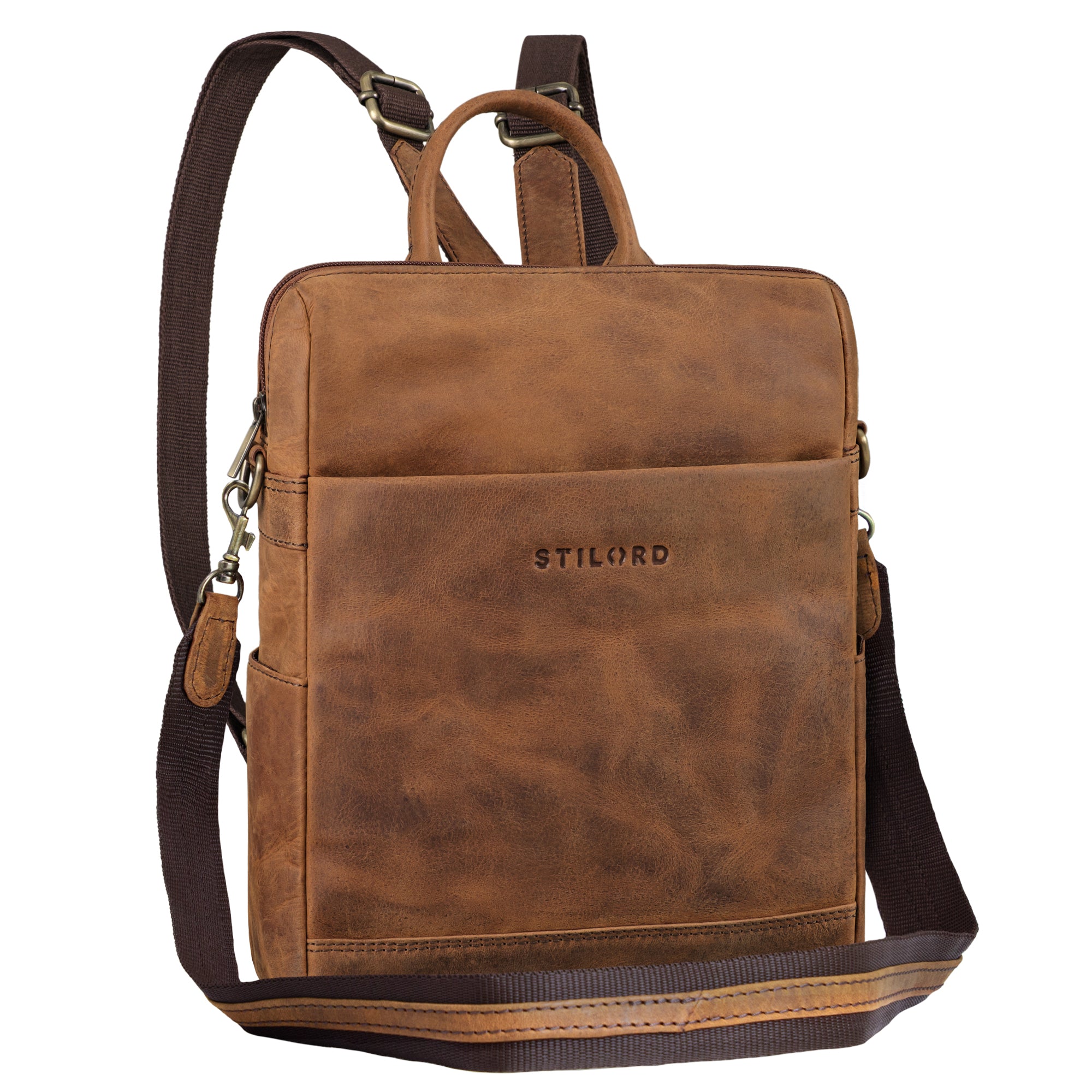 Damen 2 in 1 Tasche Leder braun