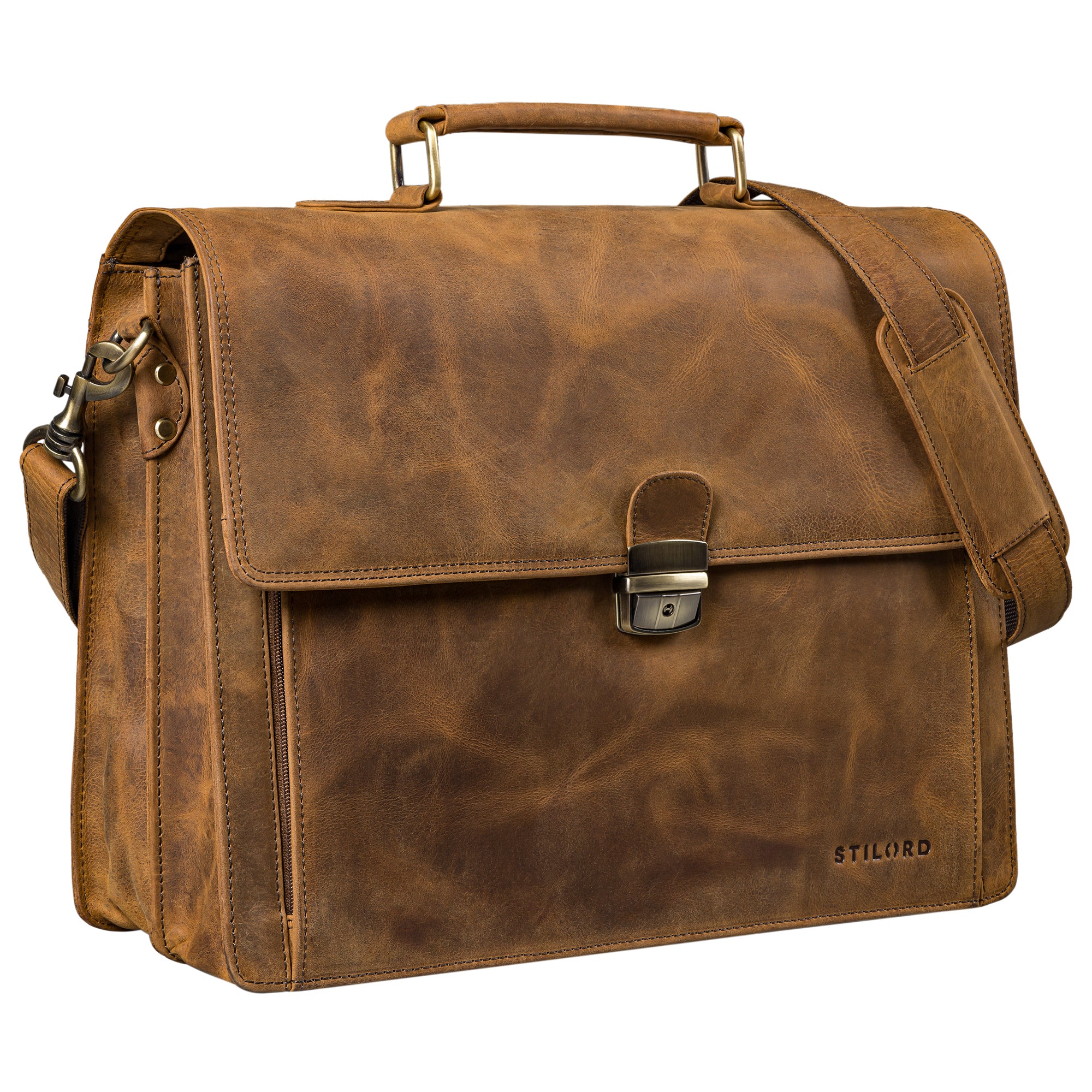 Leder Aktentasche Herren braun Name