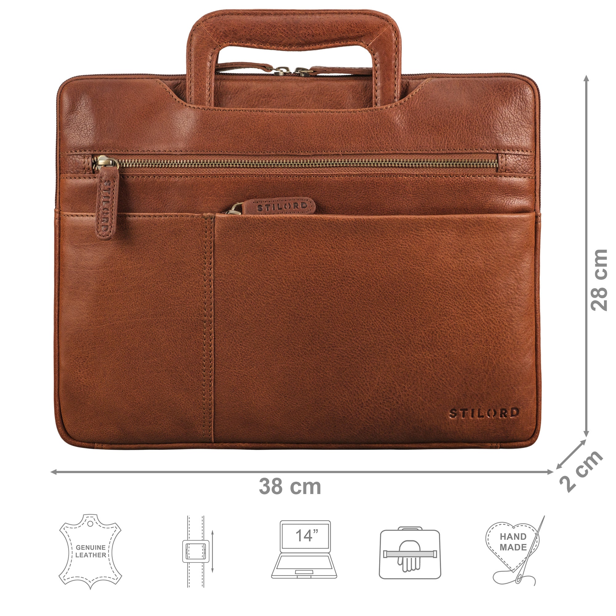 Ledertasche braun Herren Laptop