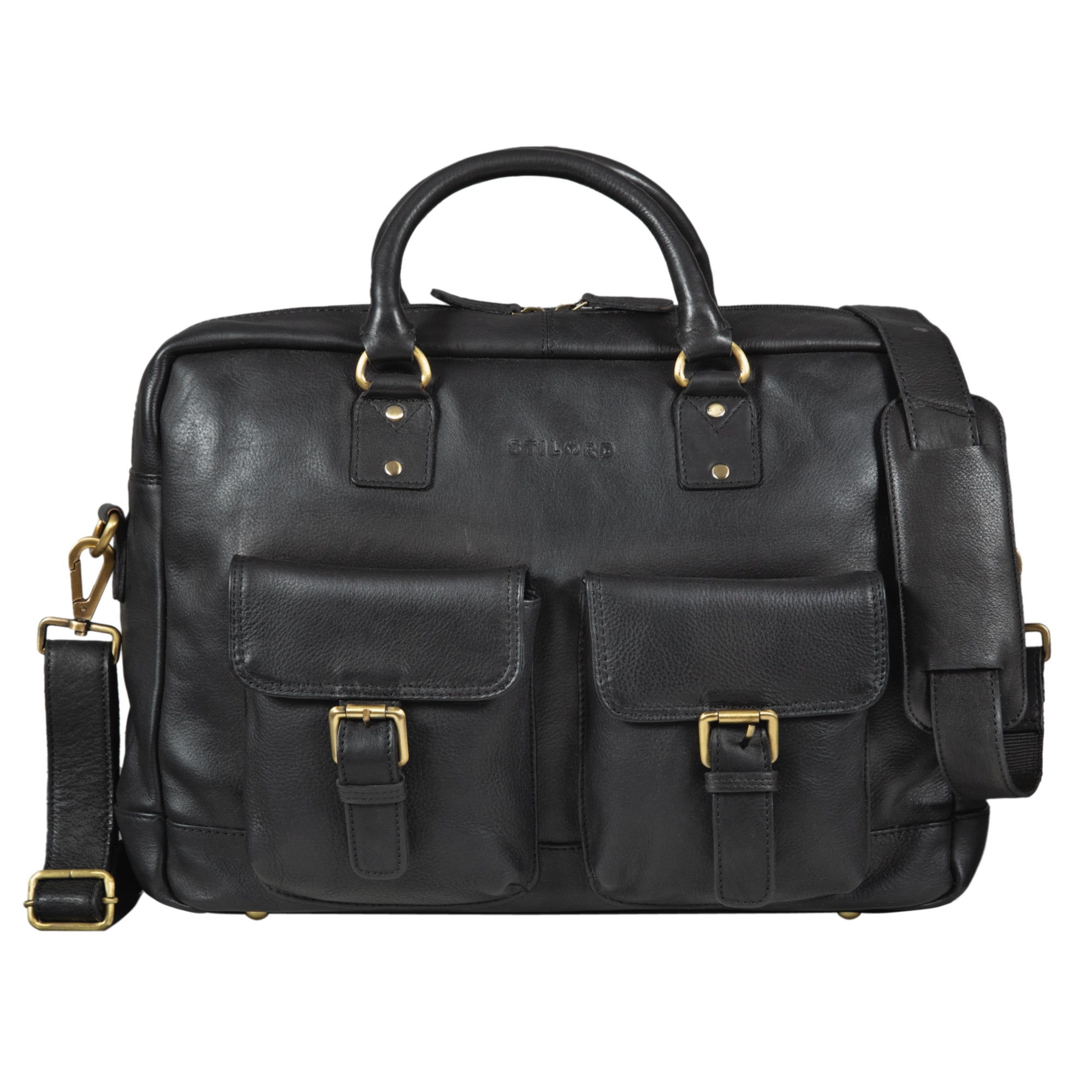Große Ledertasche Damen schwarz