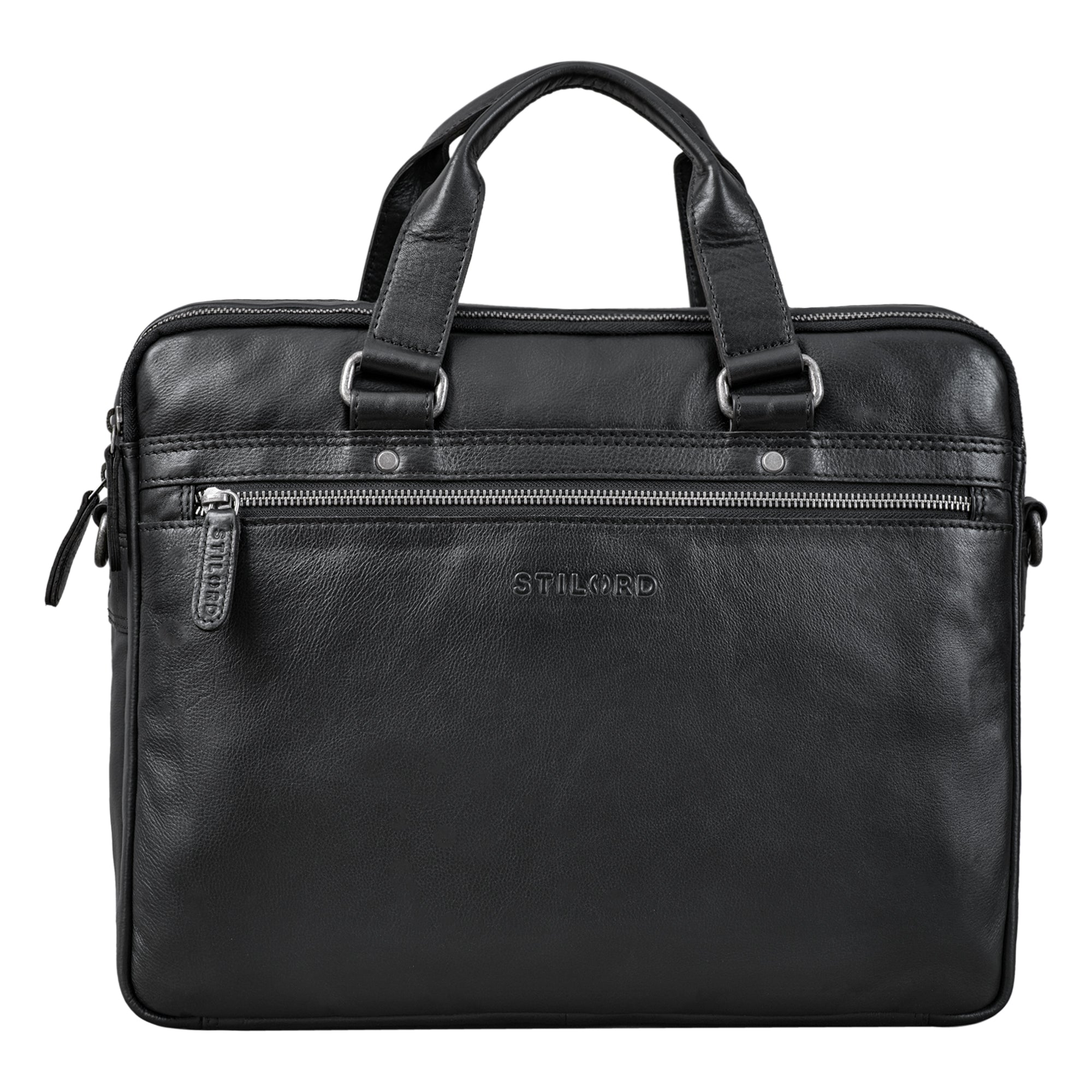 Elegante Leder Bürotasche schwarz