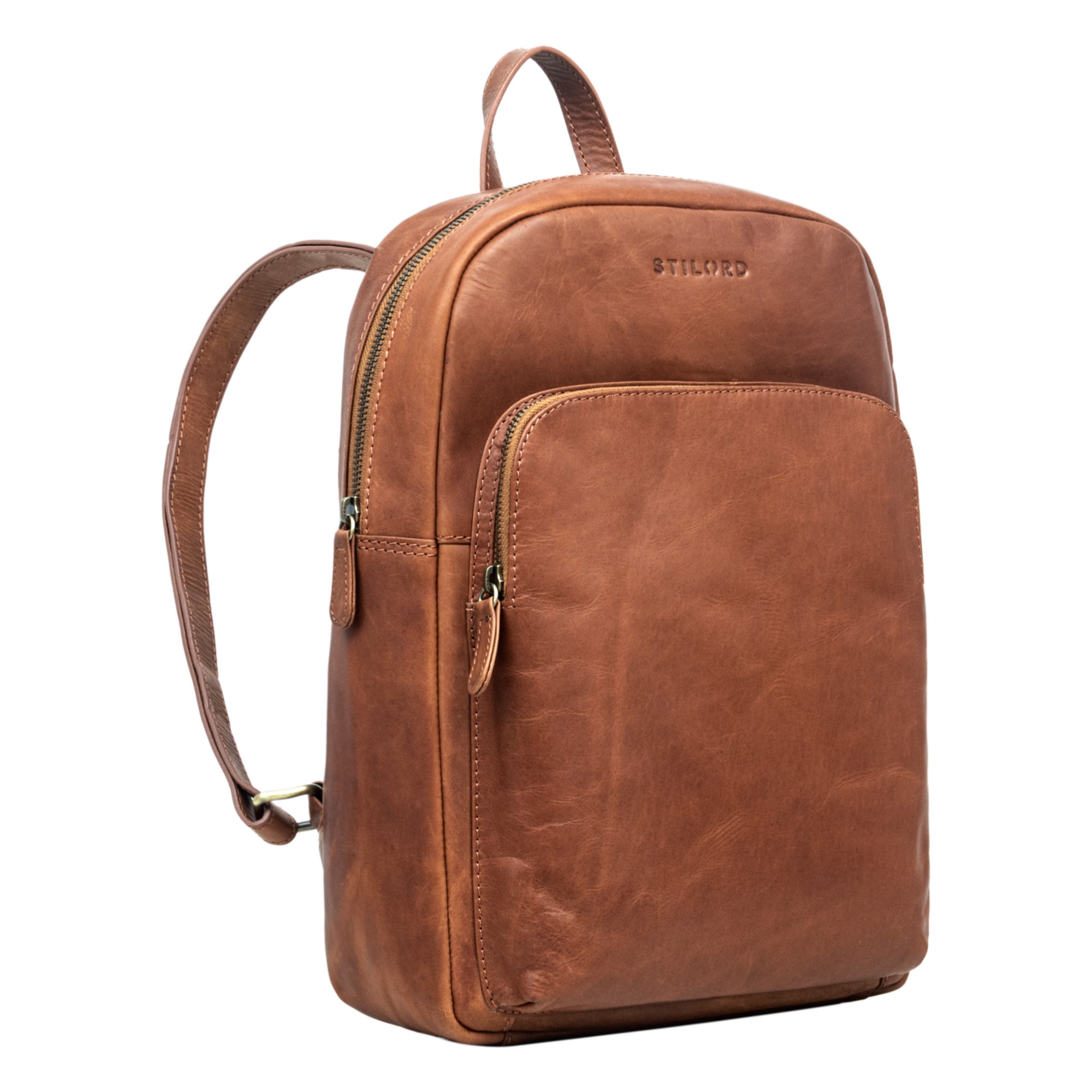 Glattleder Arbeitsrucksack braun Groß Unisex
