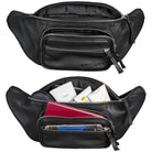 schwarze Leder Bauchtasche