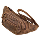 Herren Bauchtasche mit vielen Fächern Leder