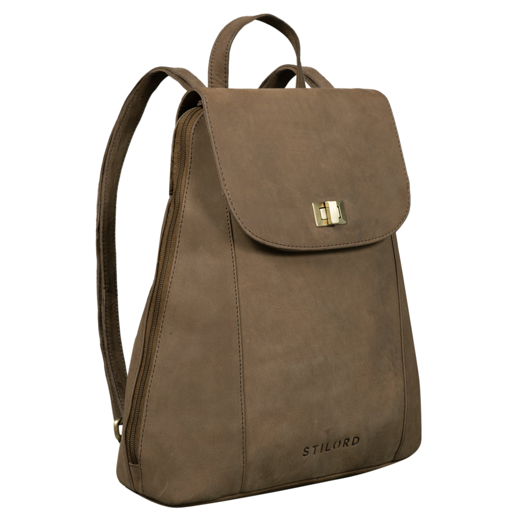 Damen Leder Rucksack Braun