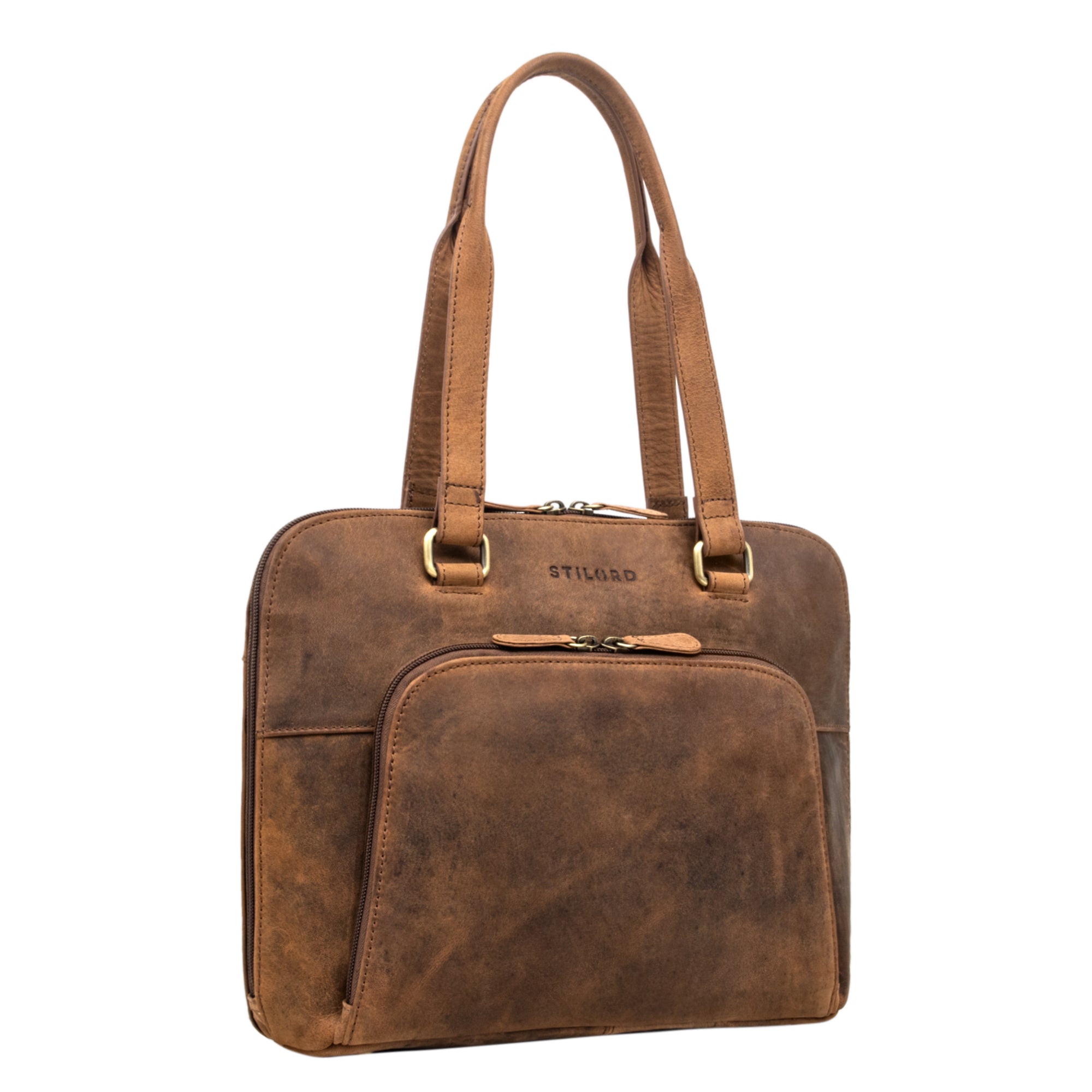 Damen Businesstasche Leder Vintage braun