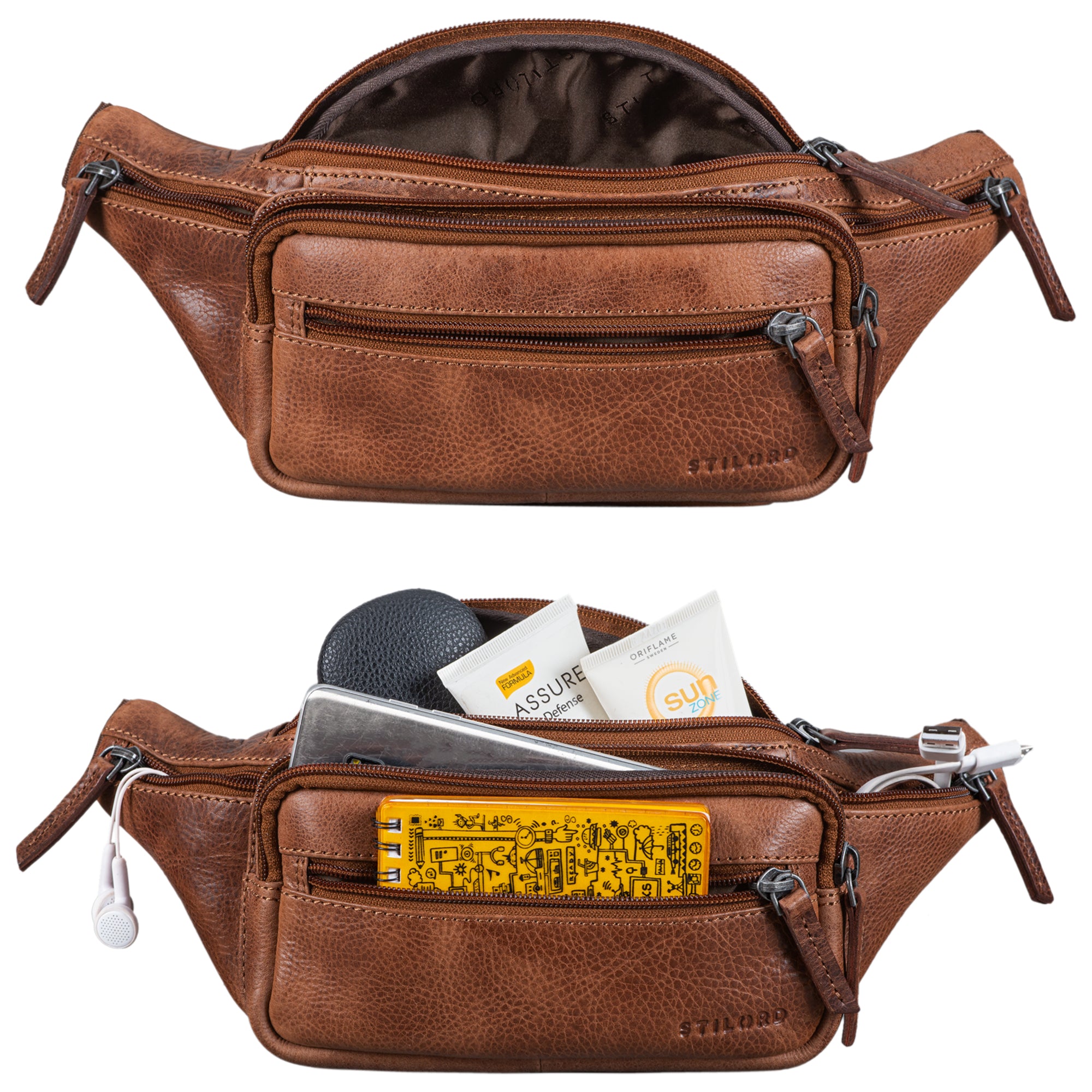 Kleine Reisetasche Echtleder braun