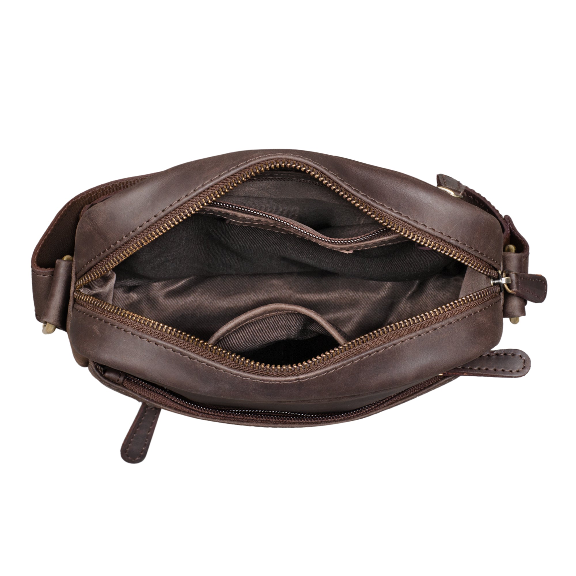 Kleine Ledertasche für Männer Vintage braun