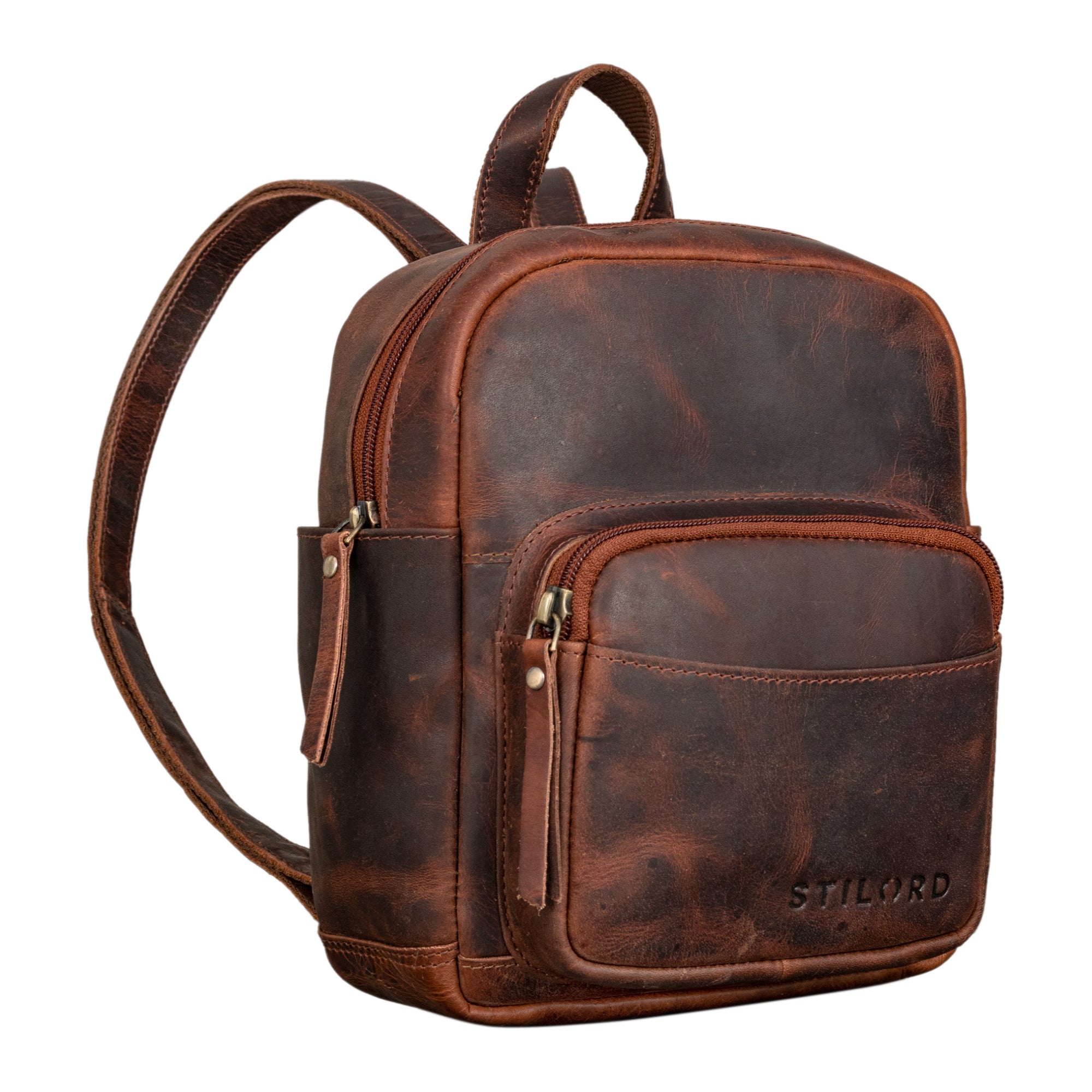 Rucksack braun Leder Mini Damen
