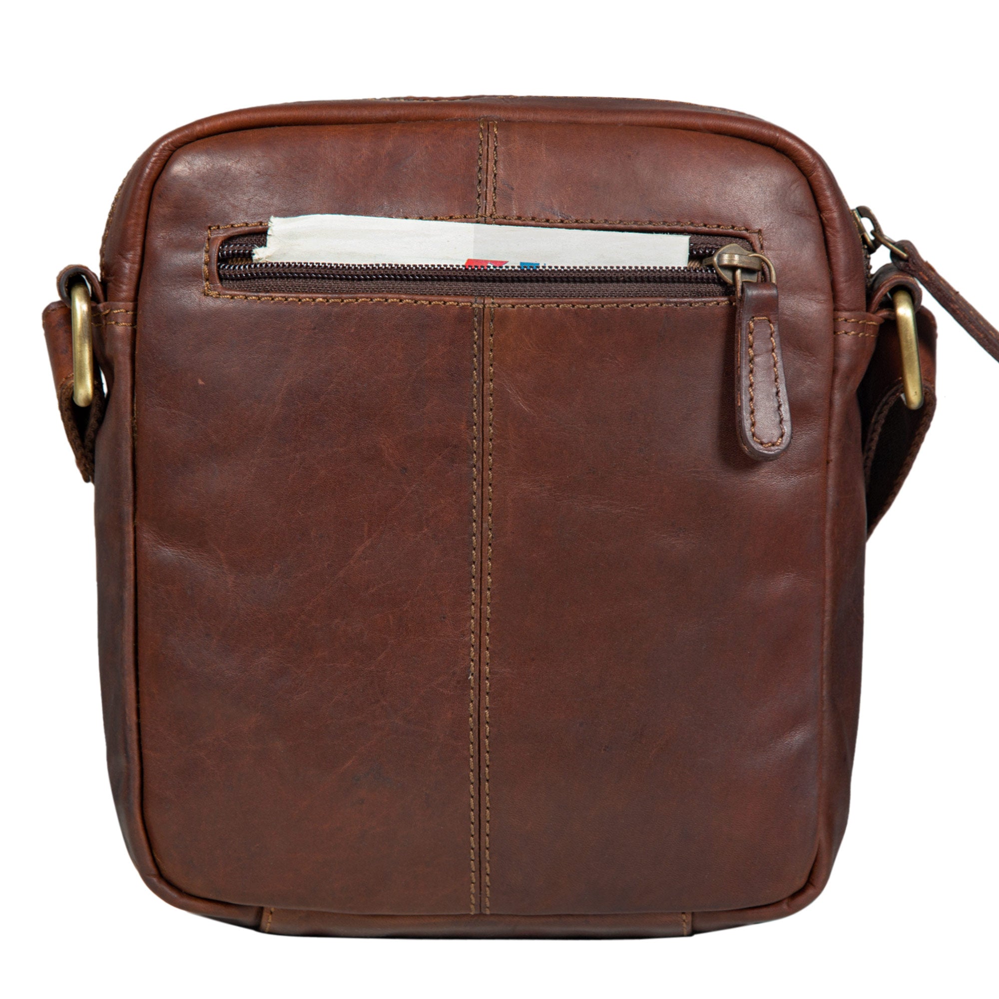 Schultertasche Leder dunkel braun