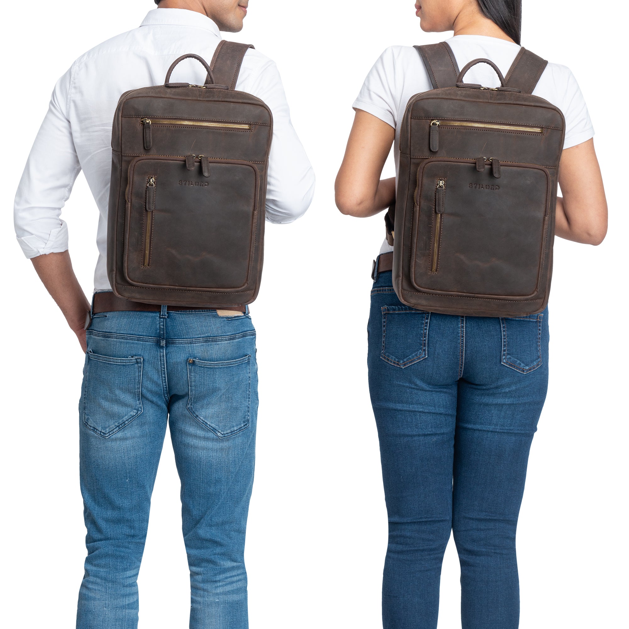 Rucksack Unisex braunes Leder