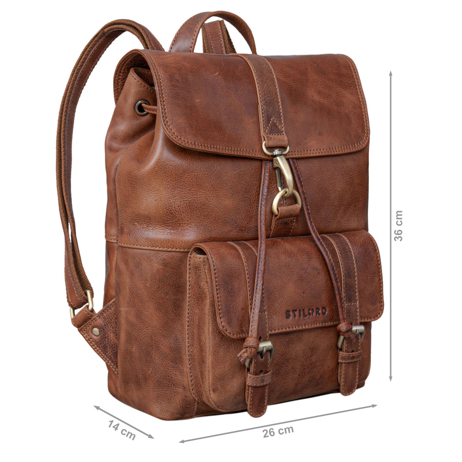 Damen Lederrucksack Vintage braun