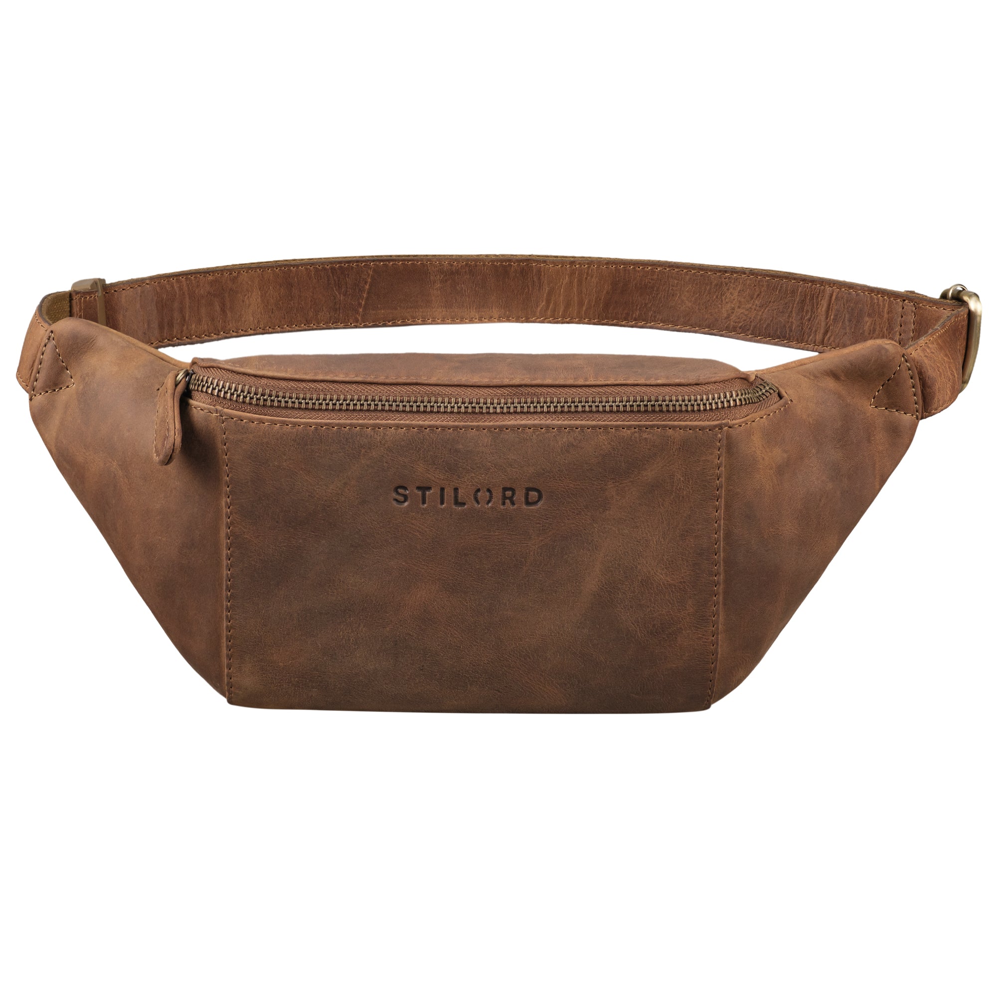 Brusttasche Herren Leder braun mit verstellbarem Gurt