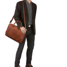 Retro Business Umhängetasche herren braun