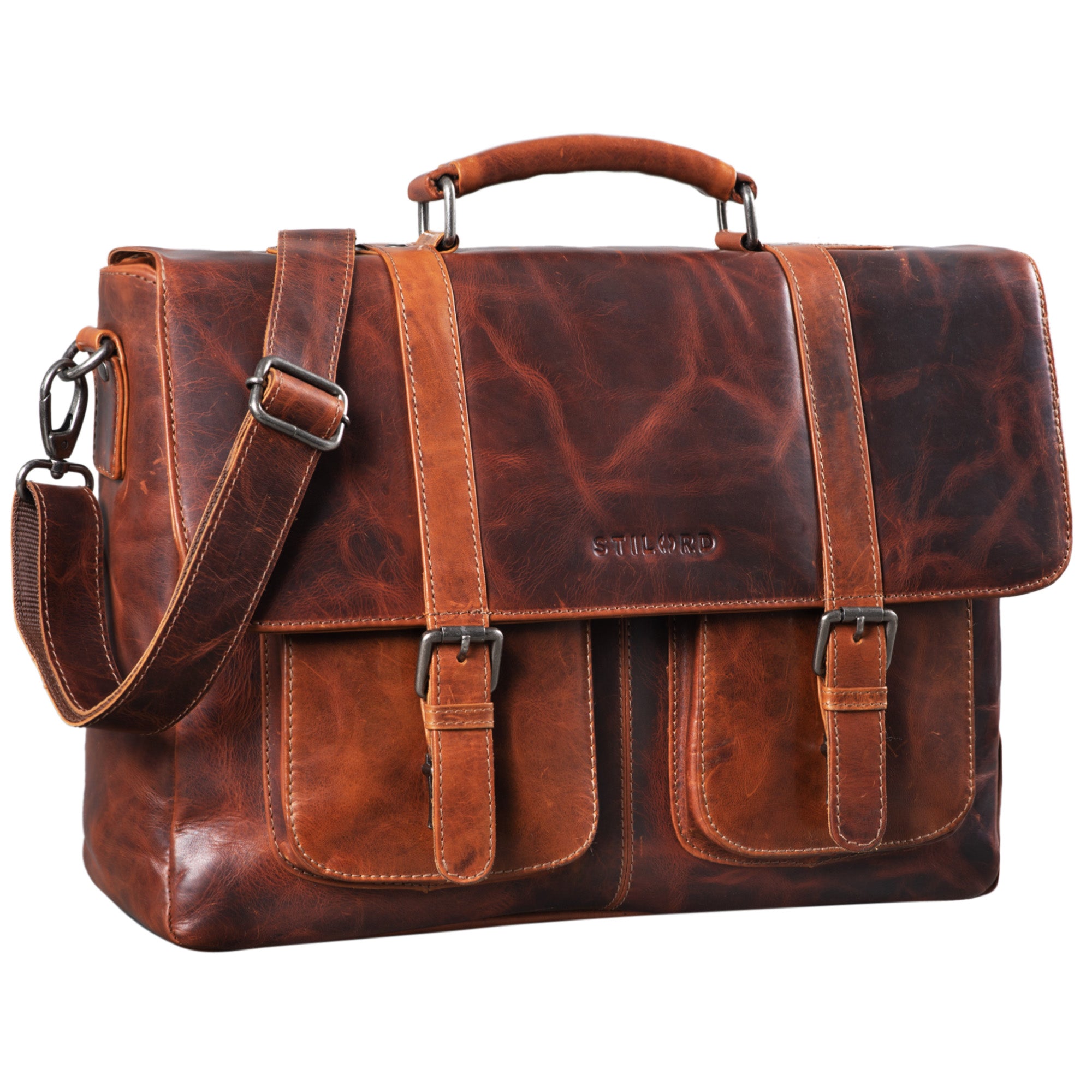 Braune Ledertasche Aktentasche Herren