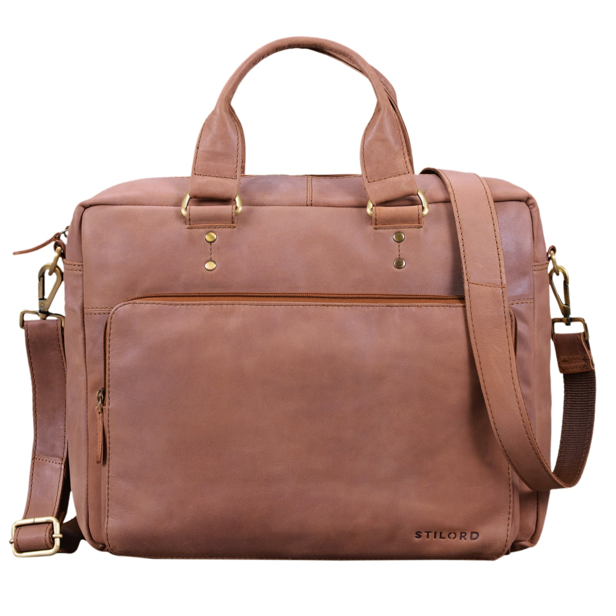 Vintage Leder Businesstasche braun