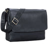 Leder Messenger Bag schwarz