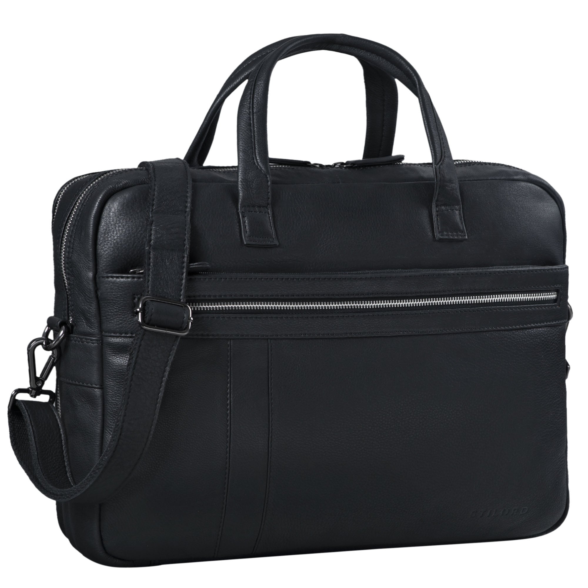 Elegante Aktentasche Leder Herren schwarz
