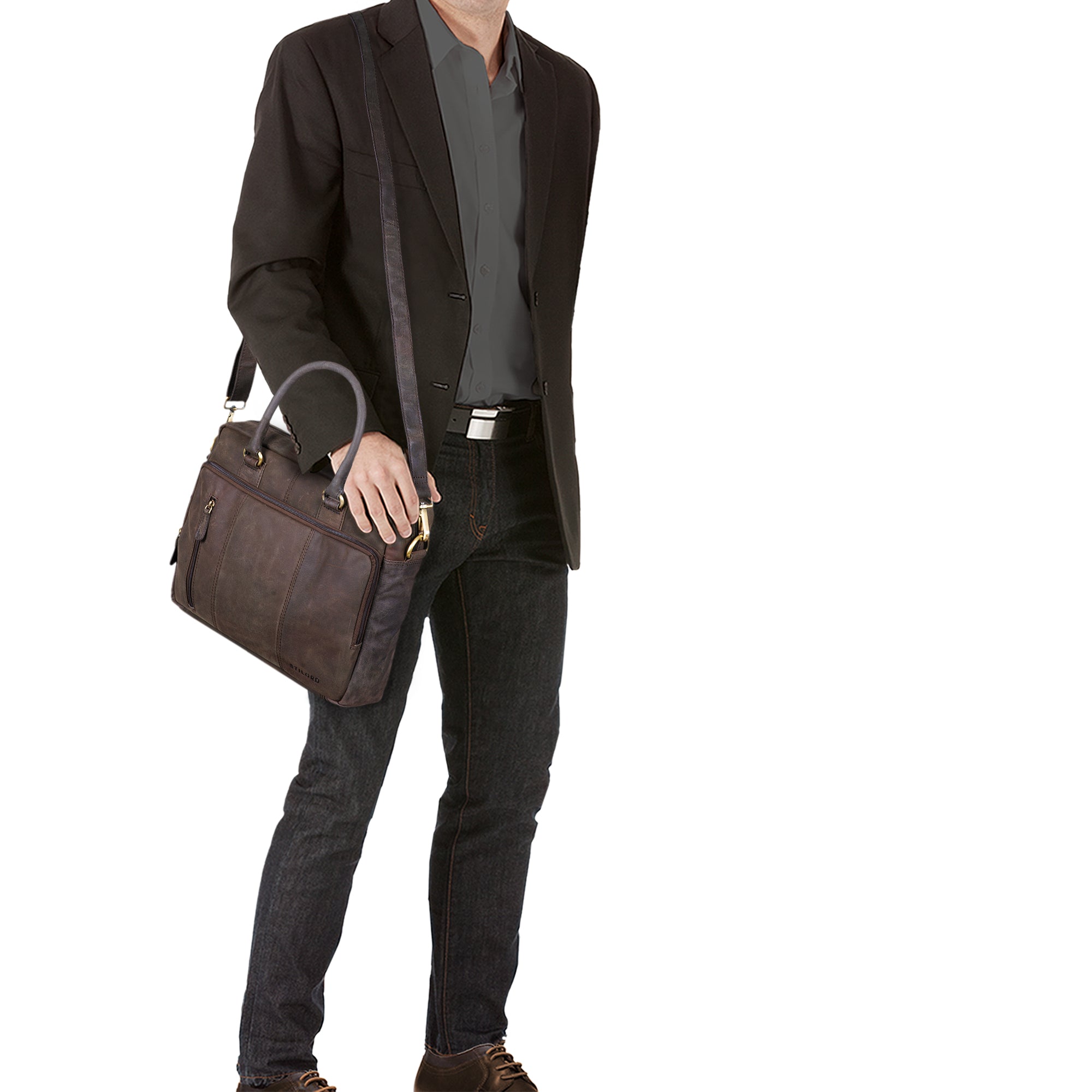 Vintage Business Ledertasche Herren braun