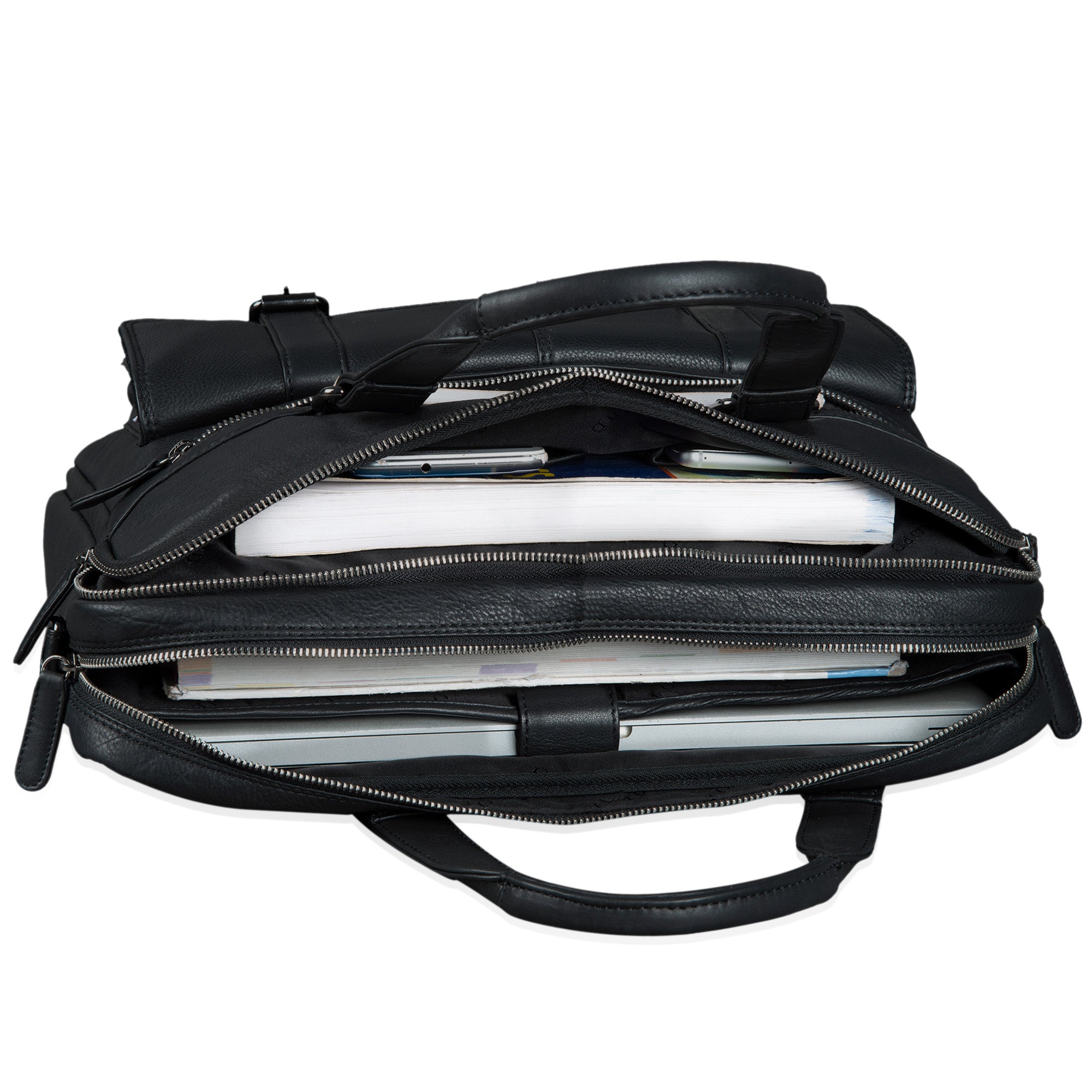 Bürotasche Leder schwarz