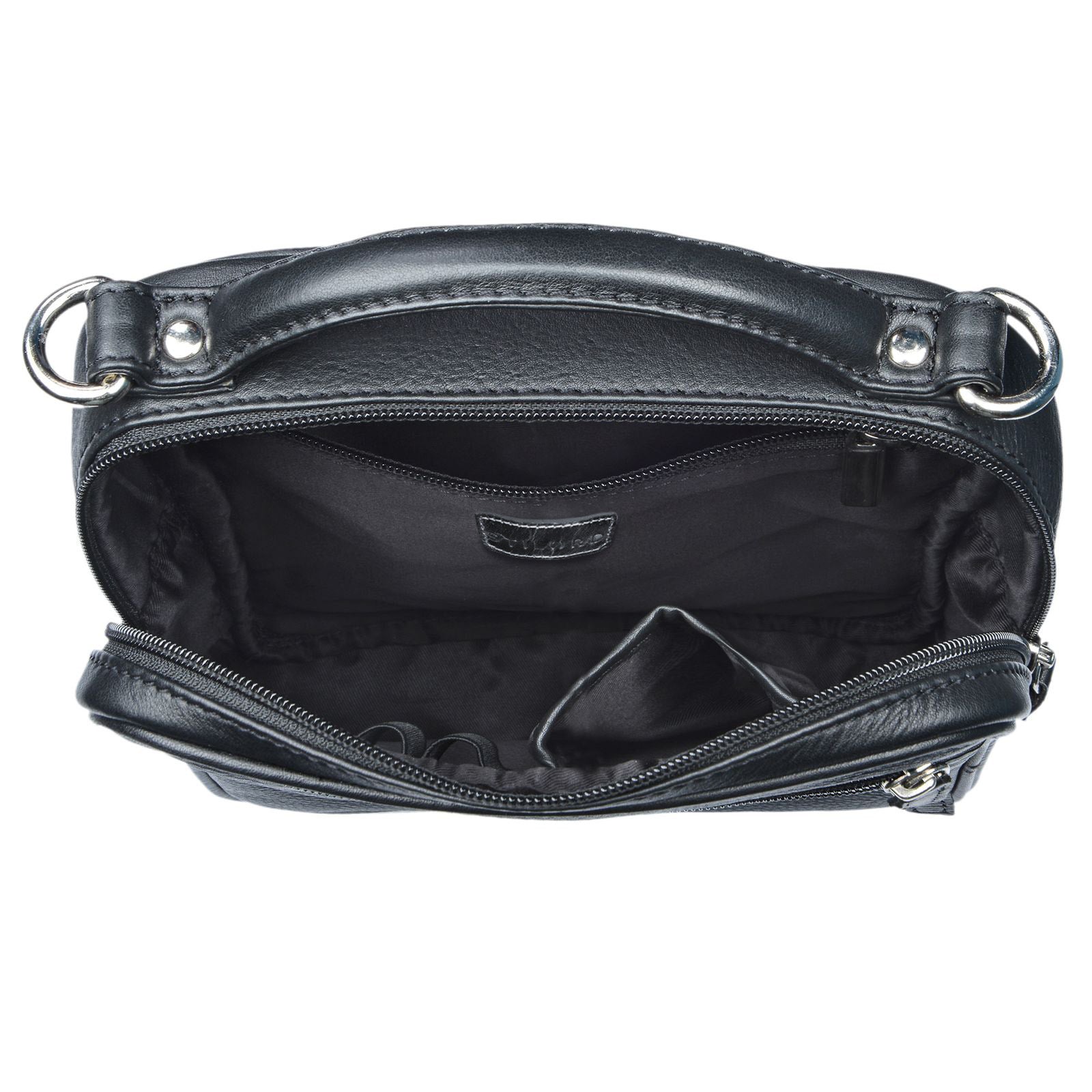 Crossbody Bag Leder klein schwarz