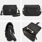 Leder Damen Umhängetasche klein schwarz