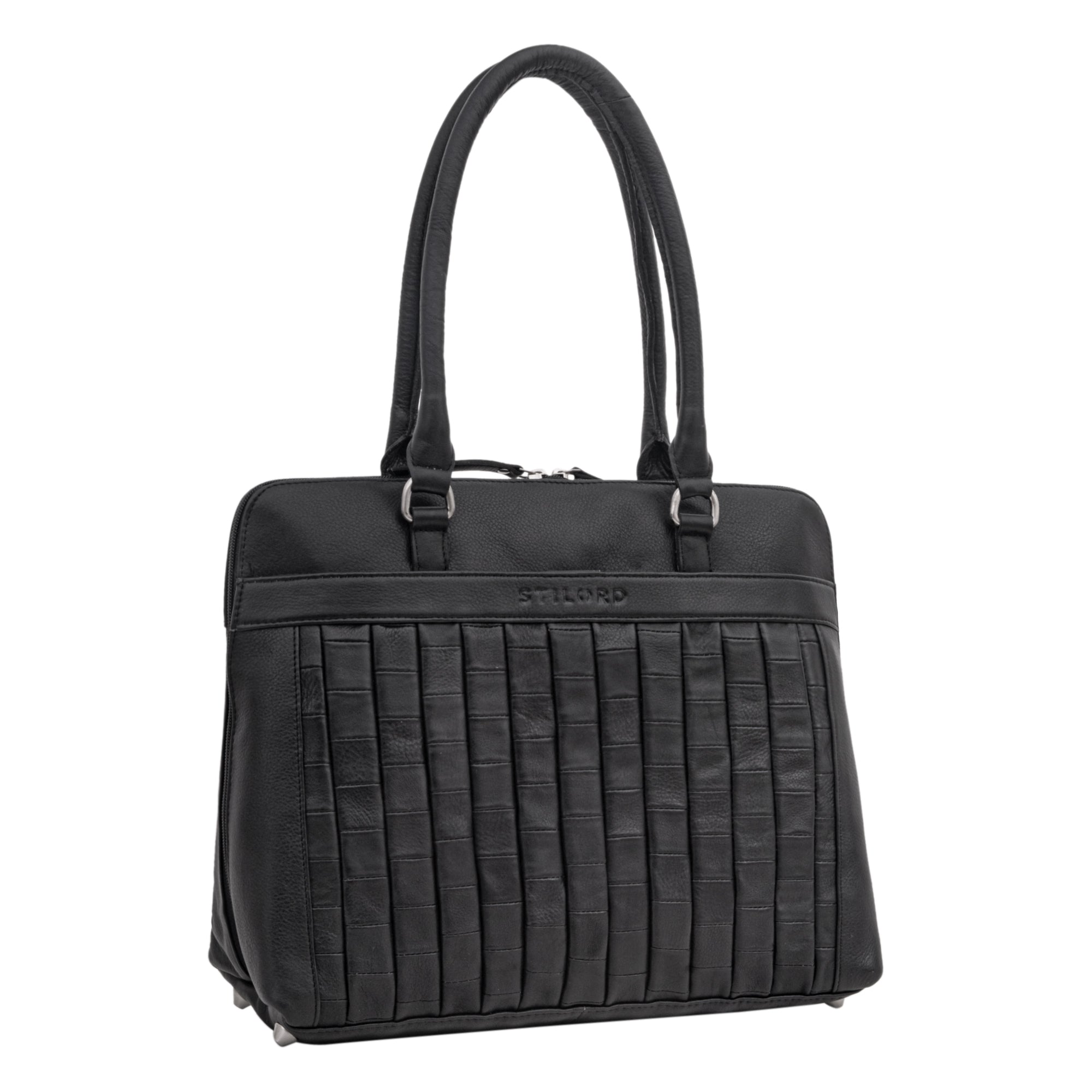 Leder business freizeit tasche schwarz