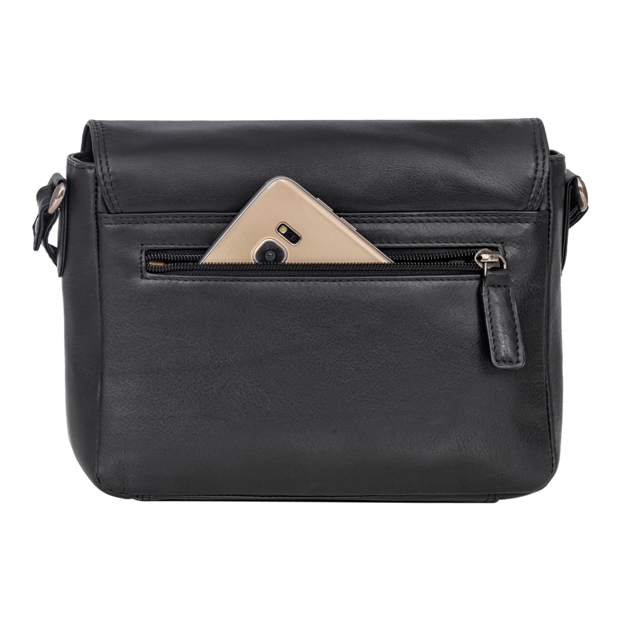 Handtasche Damen schwarzes Leder