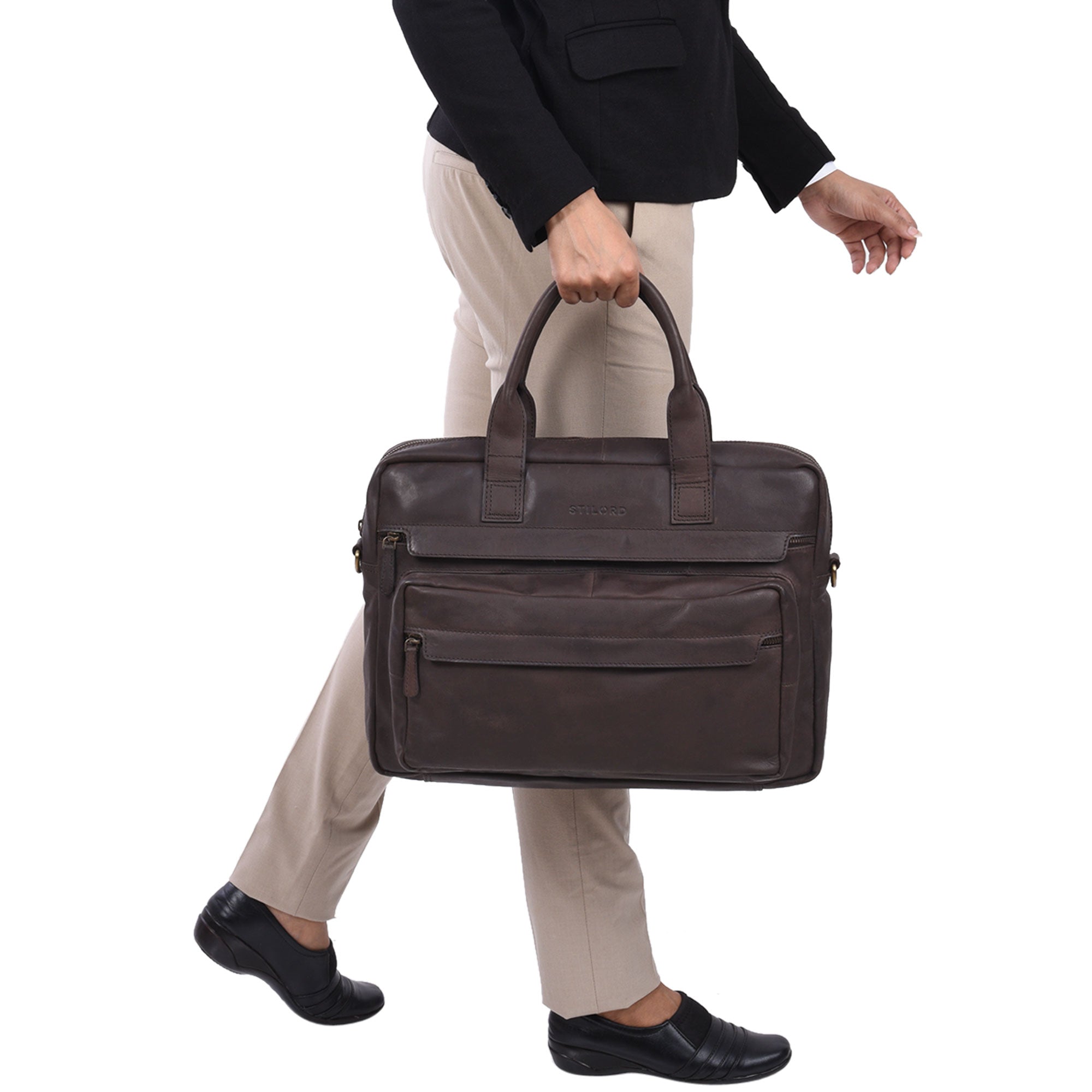 Braune Businesstasche echtes Leder