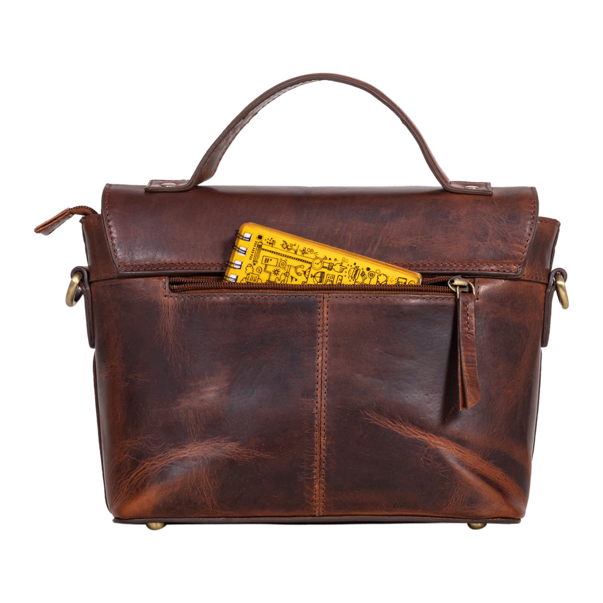 Schultertasche für Damen Leder braun