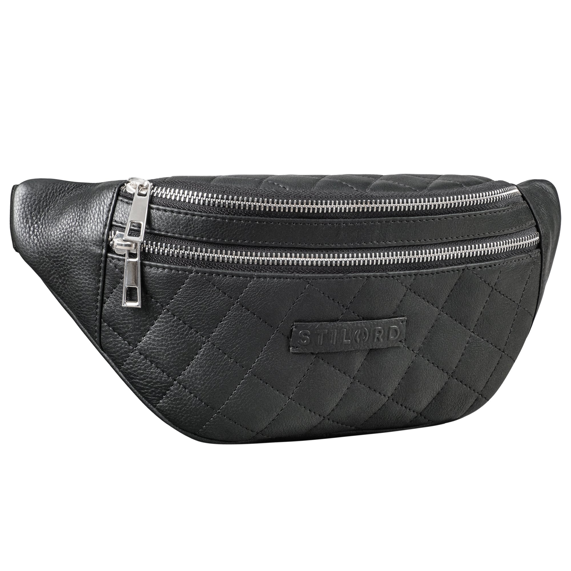 Bauchtasche Leder Herren Damen schwarz