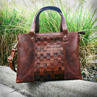 Tasche geflocthen Leder Braun