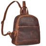 "Elonora" Vintage Skórzany Plecak 2-w-1 Damski Mały Daypack