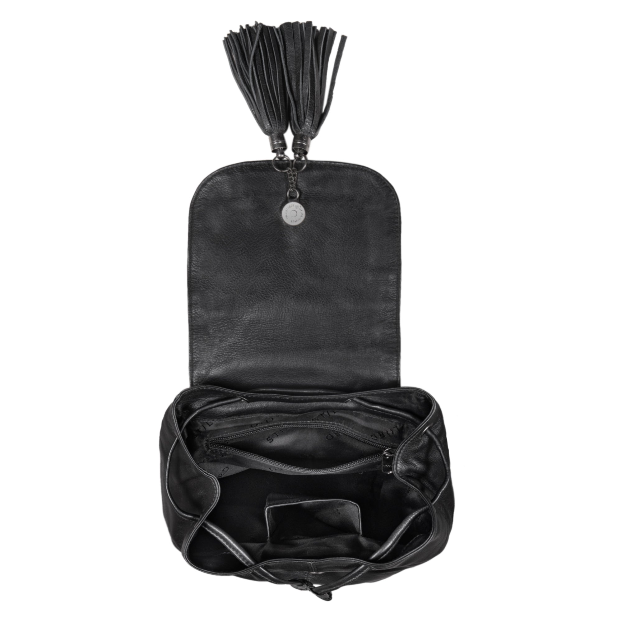 Tagesrucksack leder schwarz