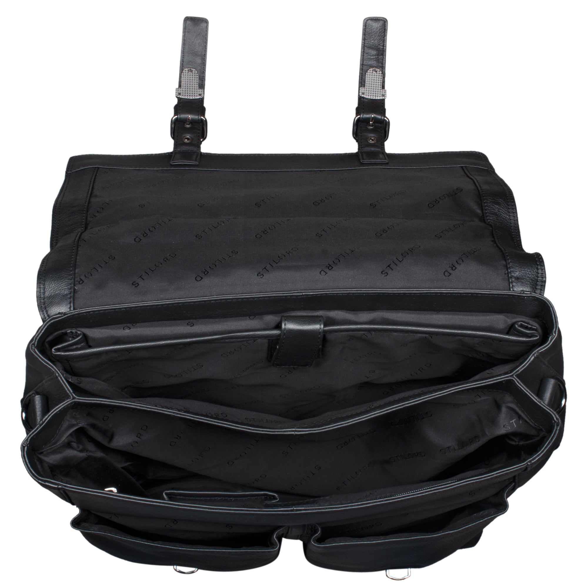 Ledertasche DIN A4 Aktentasche schwarz