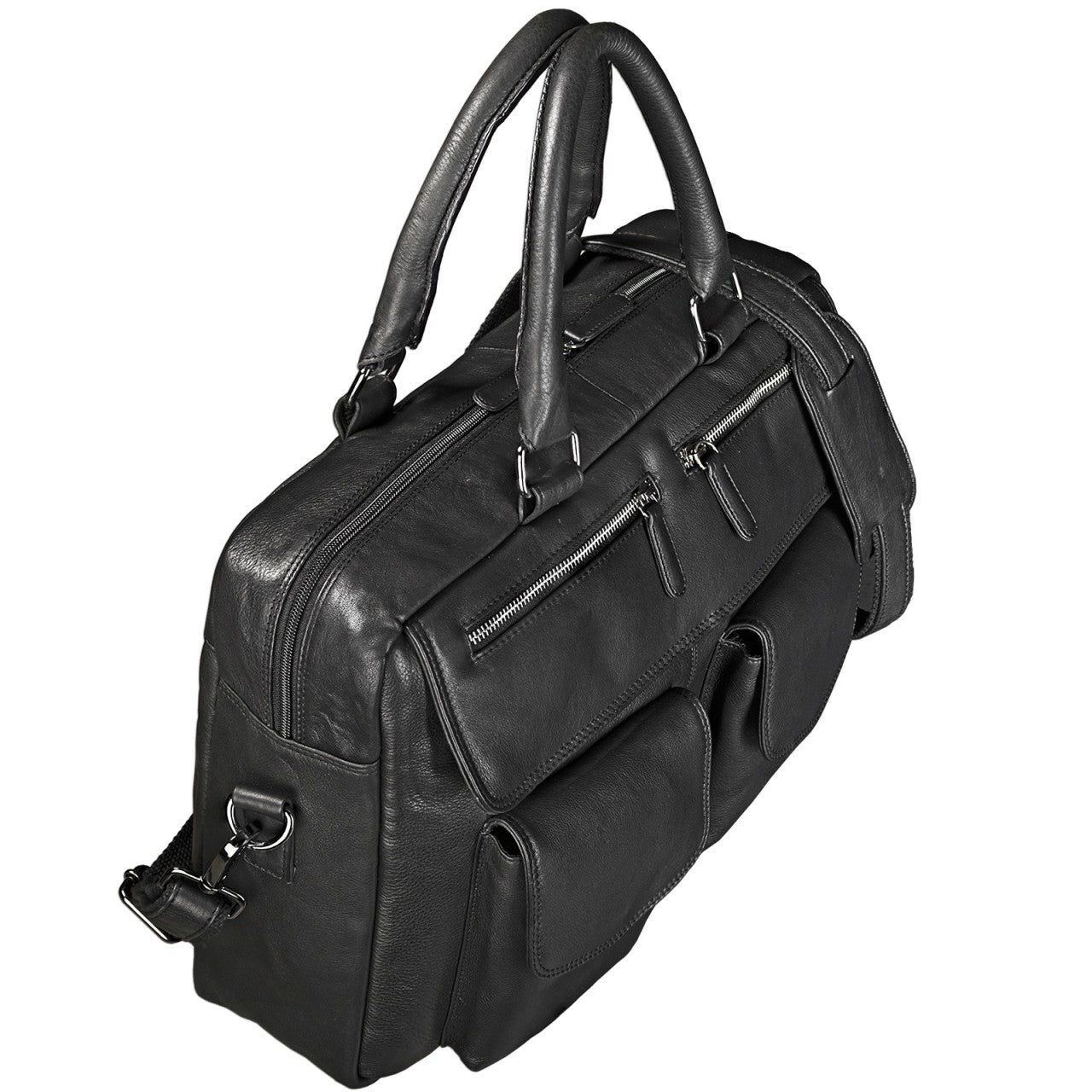 Ledertasche groß schwarz