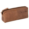 "Spencer" Vintage Skórzane Etui Z Zamkiem Organizer Na Kosmetyki