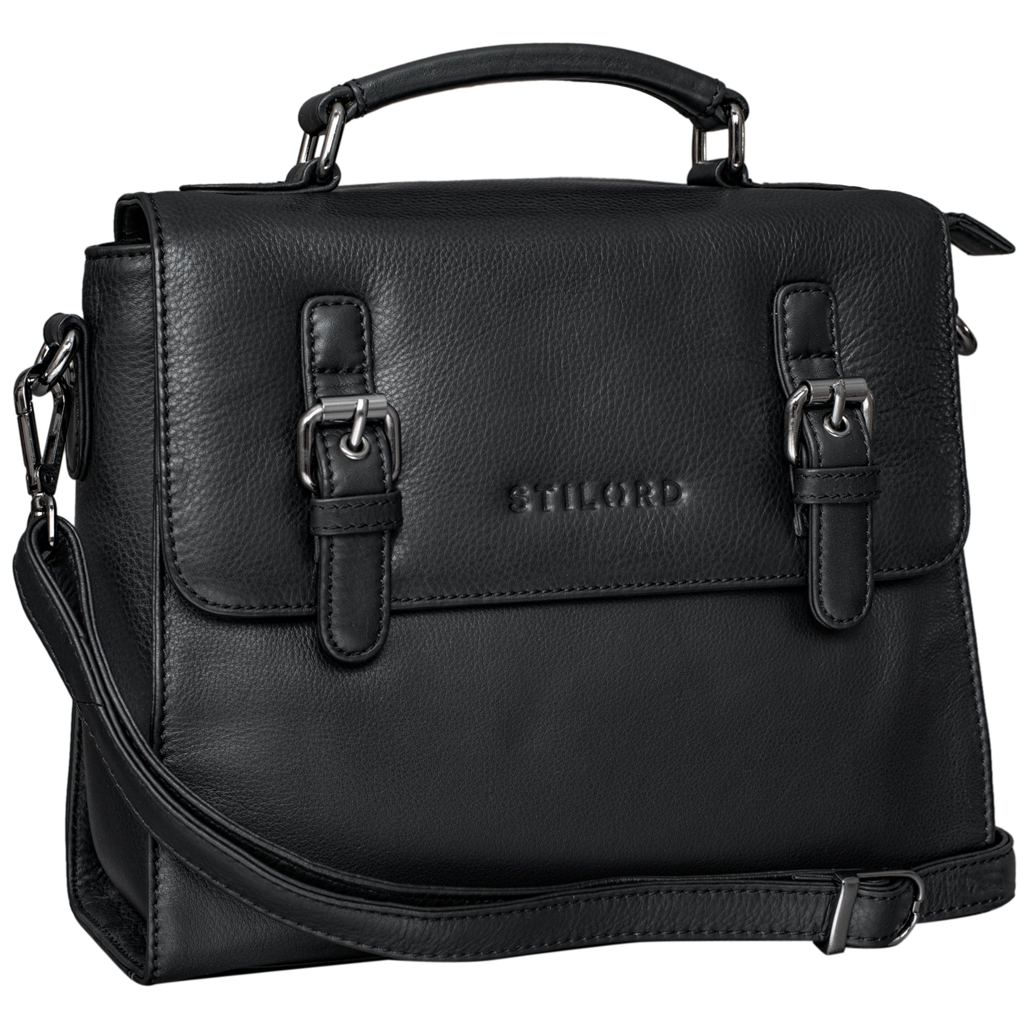 Kleine Leder Damen Handtasche schwarz