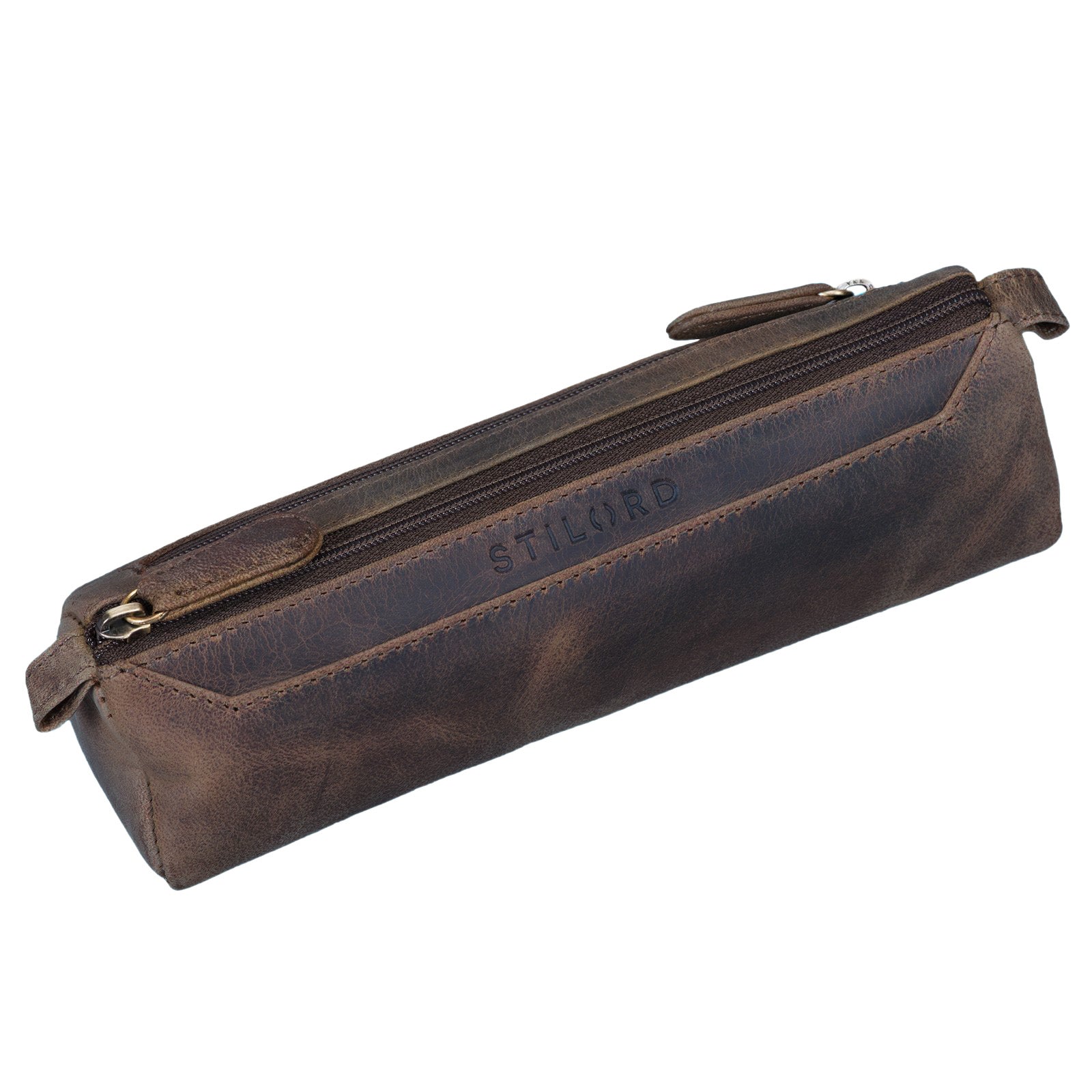 Stifteetui Leder Braun Vintage