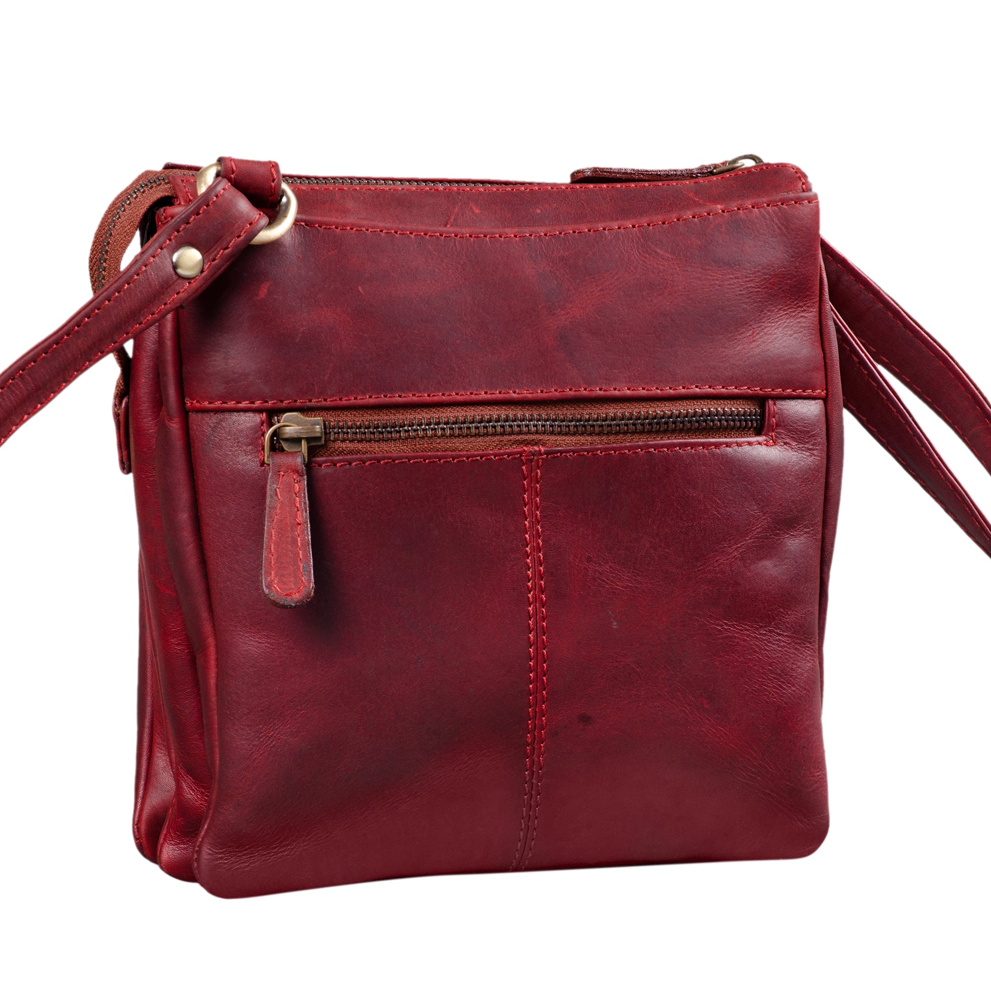 Abendtasche Leder Damen rot