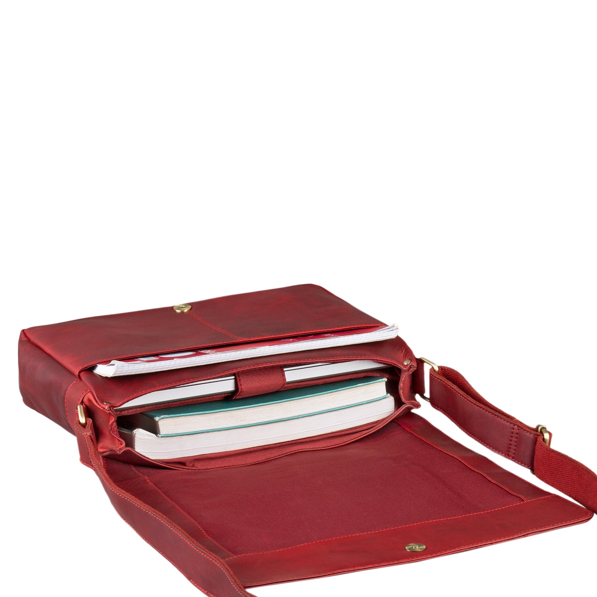 schultertasche damen leder vintage rot