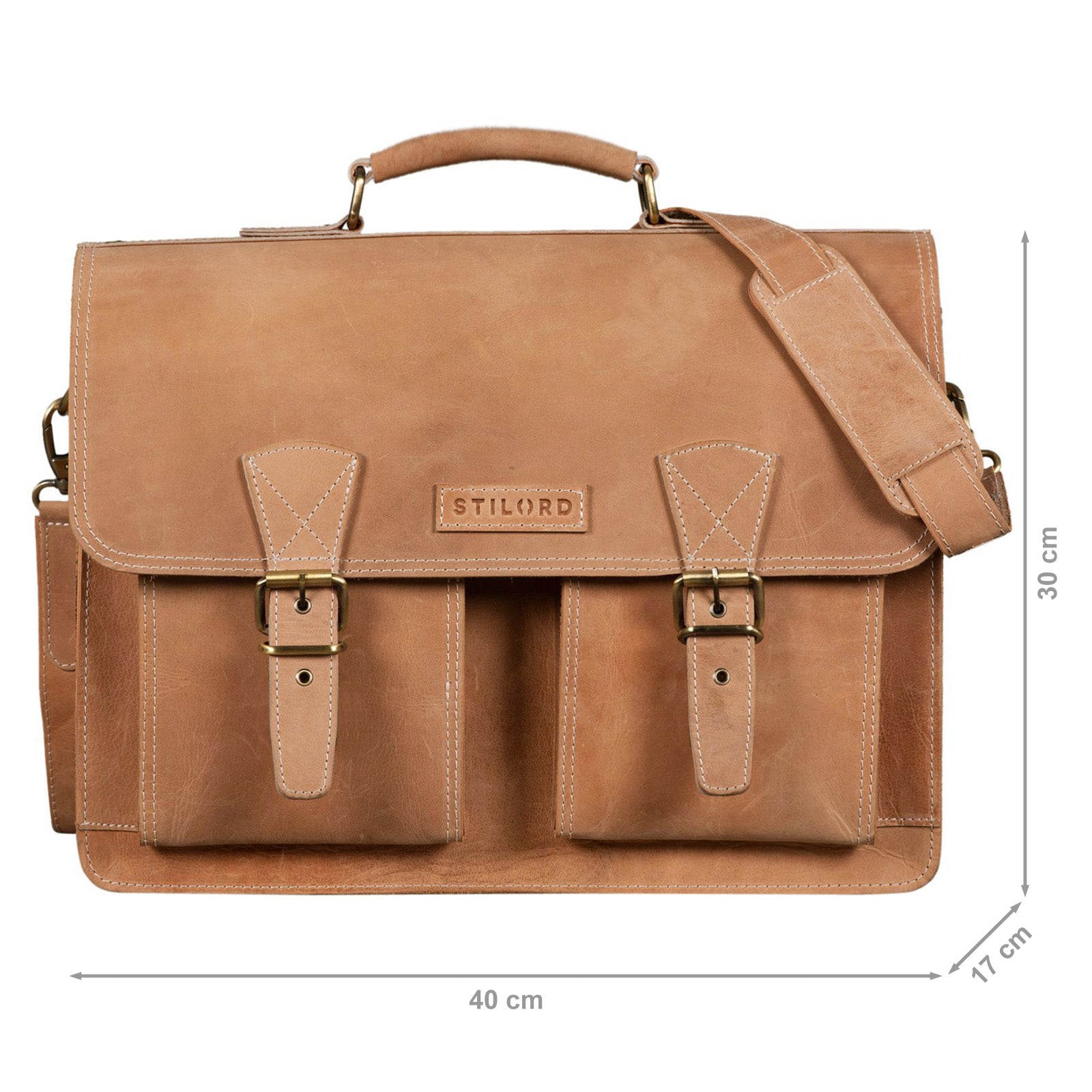 Lehrer Businesstasche Leder braun